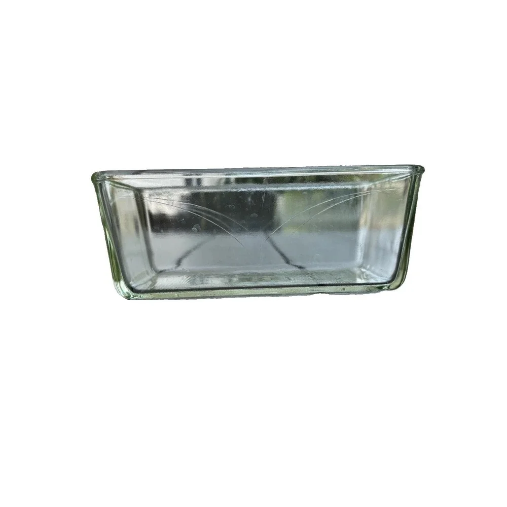 Vintage Westinghouse Clear Glass Refrigerator Box Loaf Pan Dish With Lid